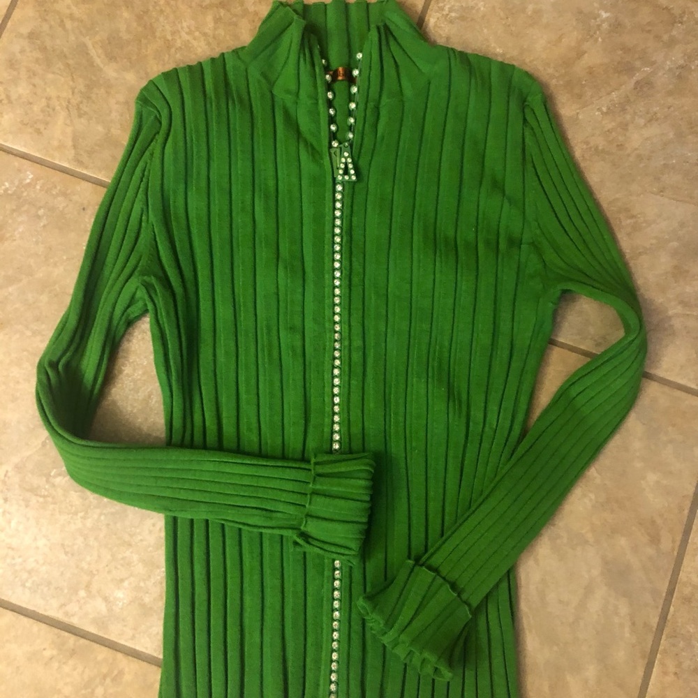Baldini size medium sequin zip up sweater
